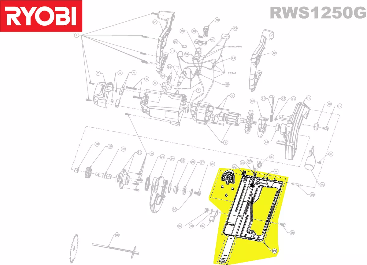 plaque de base réf. 5131031121 Ryobi